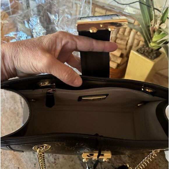 Mario Valentino signature embossed bag. NWT and dust bad. Black with bronze - Picture 6 of 7